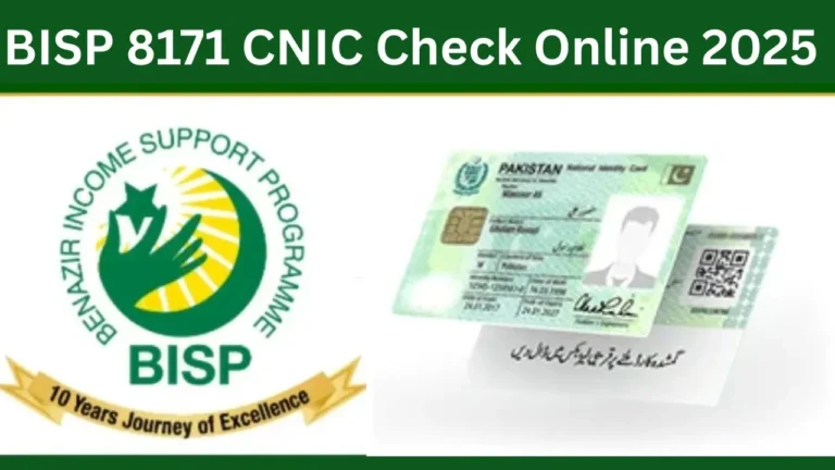BISP 8171 CNIC Check Online 2025 – Verify Eligibility and Payment Status Easily